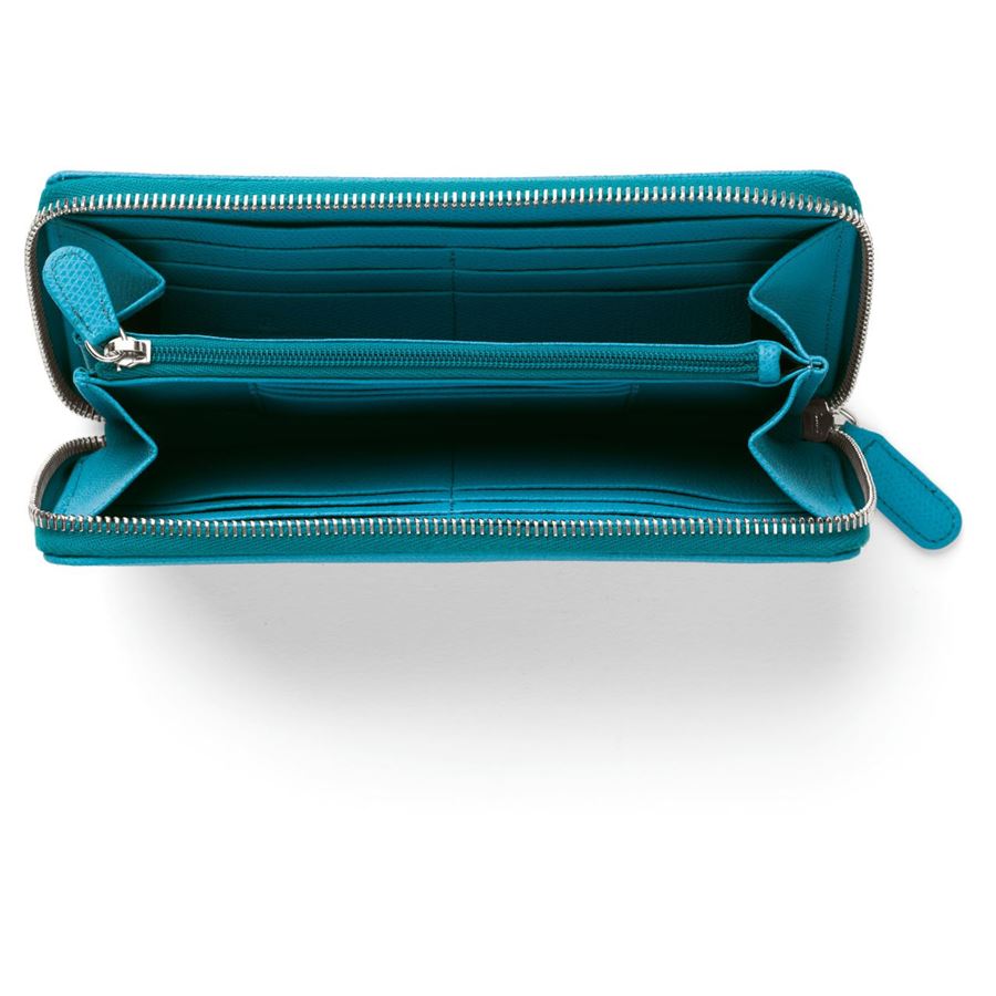 Graf-von-Faber-Castell - Geldbörse für Damen mit Reißverschluss Epsom, Gulf Blue