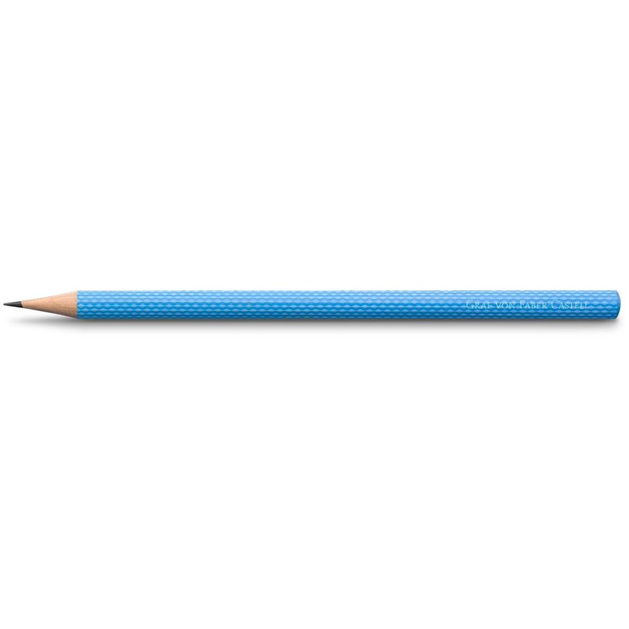 Graf-von-Faber-Castell - 3 holzgefasste Bleistifte Guilloche, Gulf Blue