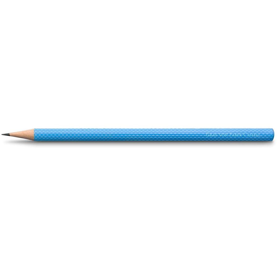 Graf-von-Faber-Castell - 3 holzgefasste Bleistifte Guilloche, Gulf Blue